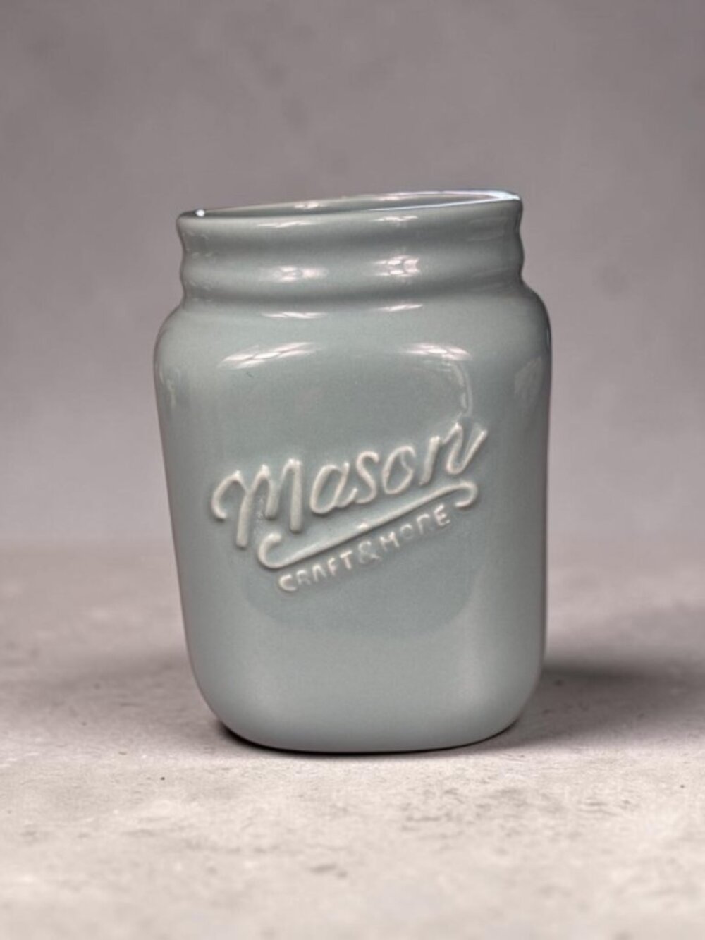 Mason Craft & More Seafoam Ceramic Mason Jar Kitchen Storage Crock 5.5”